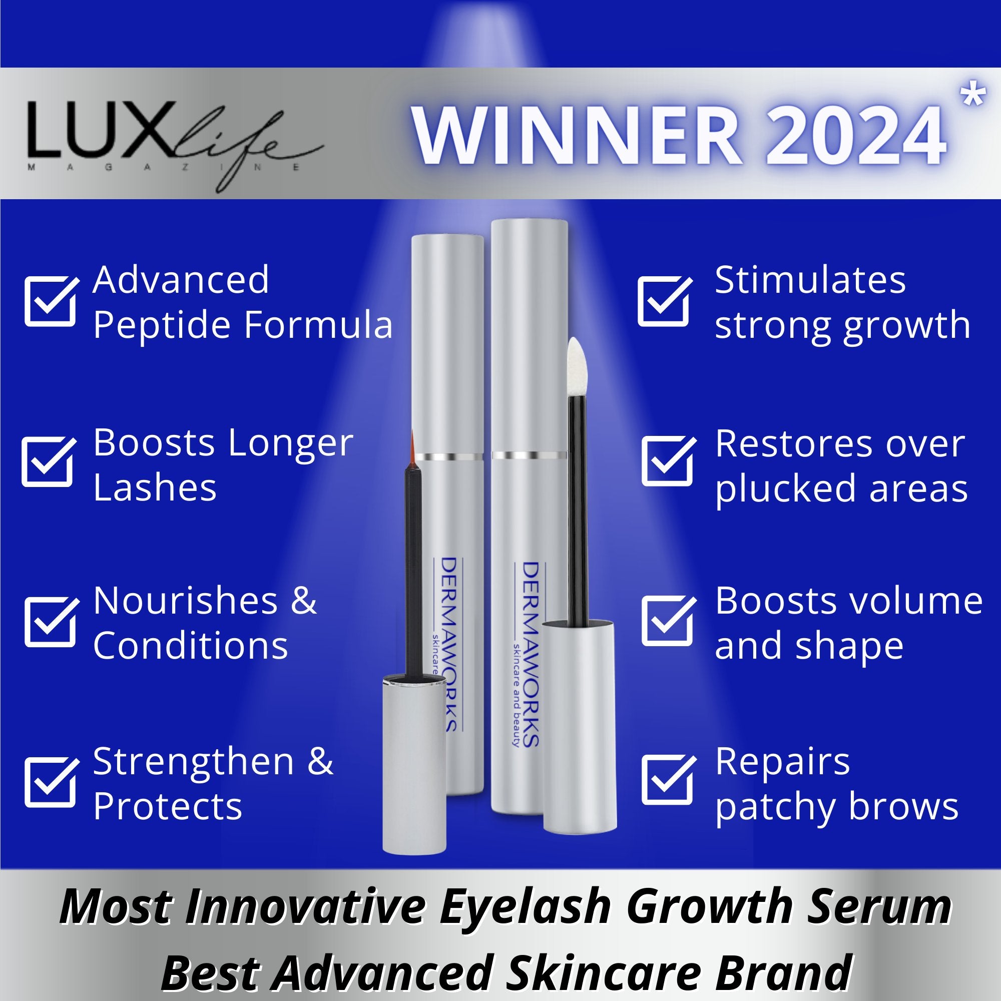 Our lash and brow serums boost growth, nourish, protect, strengthen, condition, repair patchy brows and overplucked areas.