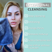 Our luxury face cloths are deep cleansing, exfoliating, unclogs pores, removes makeup and you can use with or without facewash.