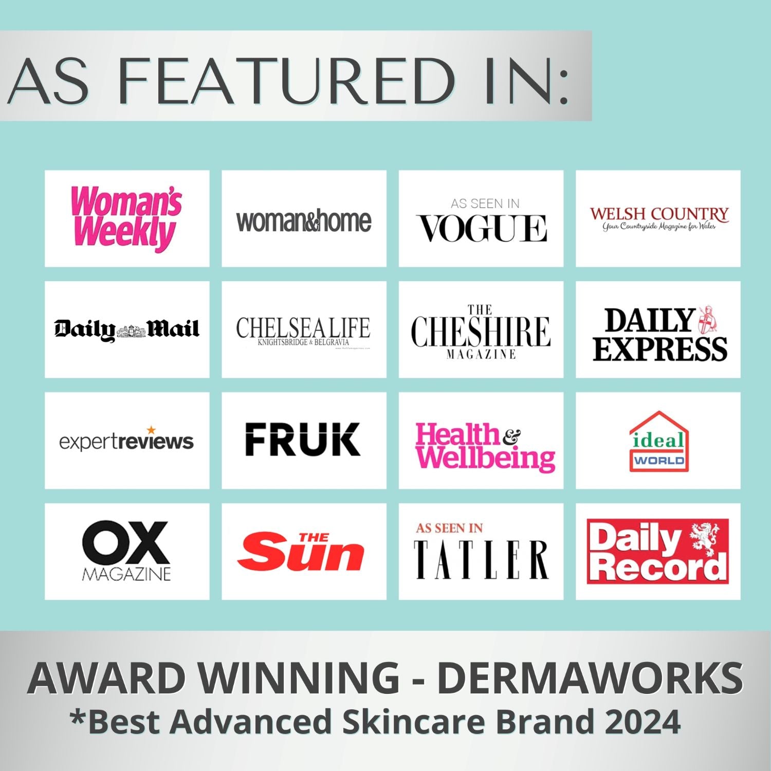 Dermaworks pack of 2 luxury exfoliating face cloths as featured in a number of prominent publications - by award-winning skincare company.